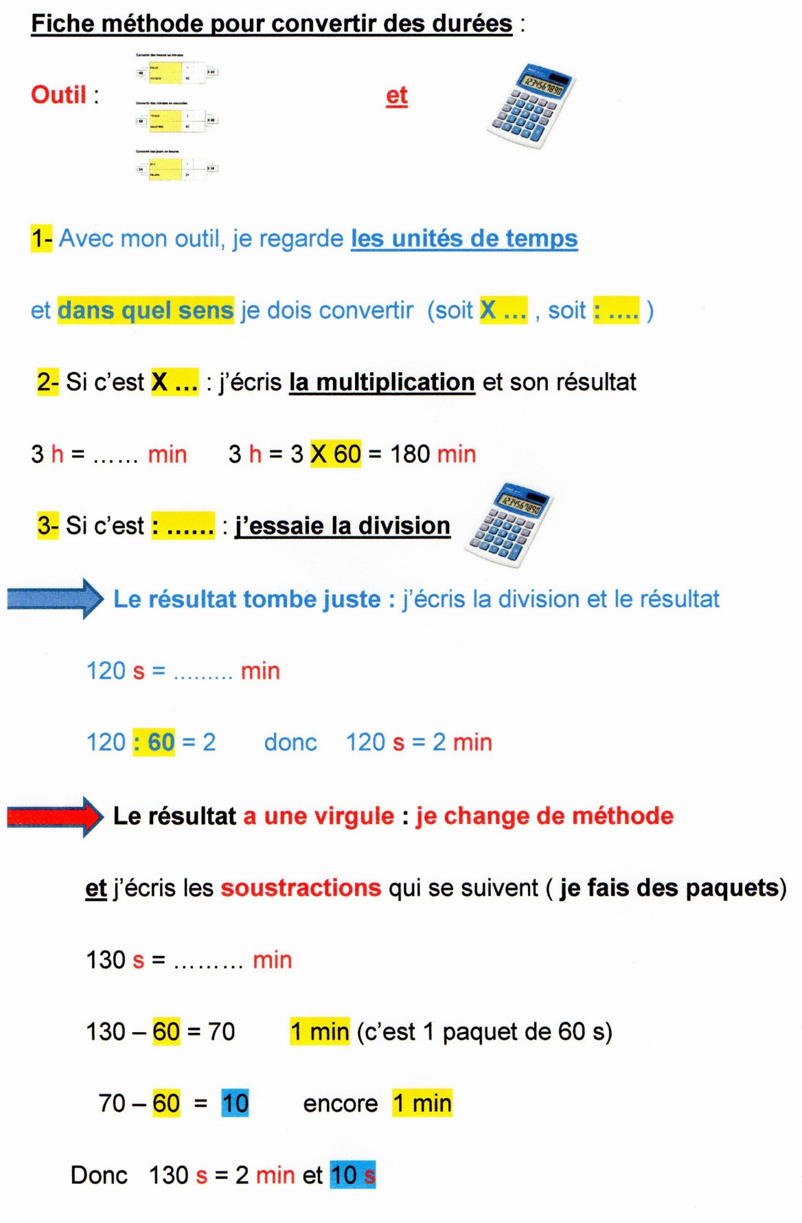 Tableau Conversion Temps Une autre fiche méthode pour convertir des durées ? | Fantadys